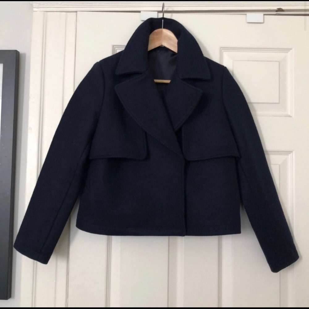 Cuyana cropped wool coat